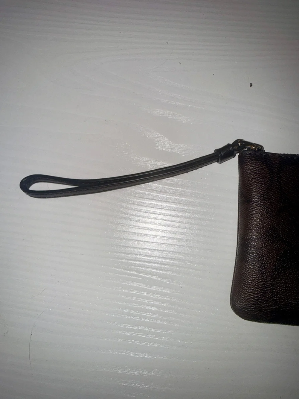 Coach Brown & Black Signature Leather Wristlet Pouch HARD PRICE SET.